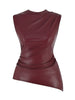 Cherry Red Leren Top